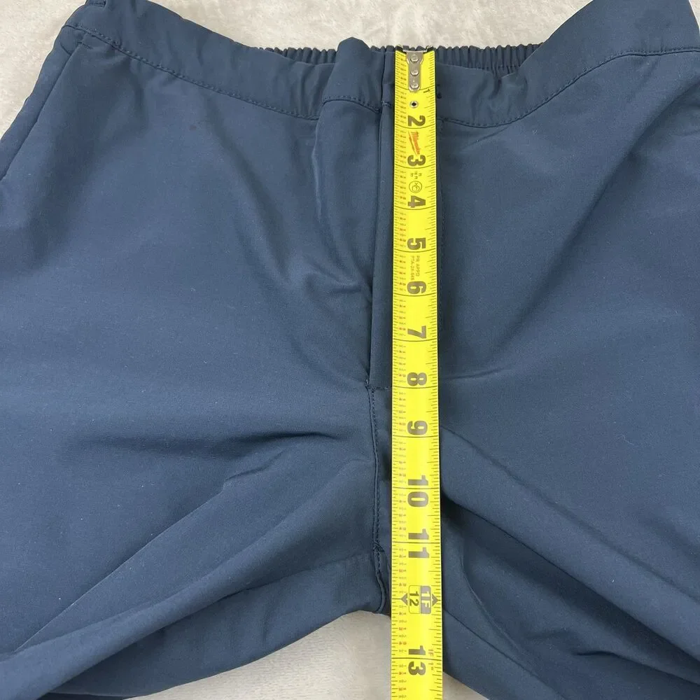 Banana Republic Slim Tapered Pants Men's 33x30 Navy Blue Elastic Waist